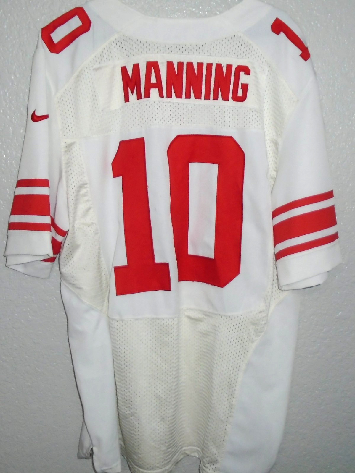 Nike Eli Manning #10 New York Giants White NFL On Field Jersey Size 48 stitched