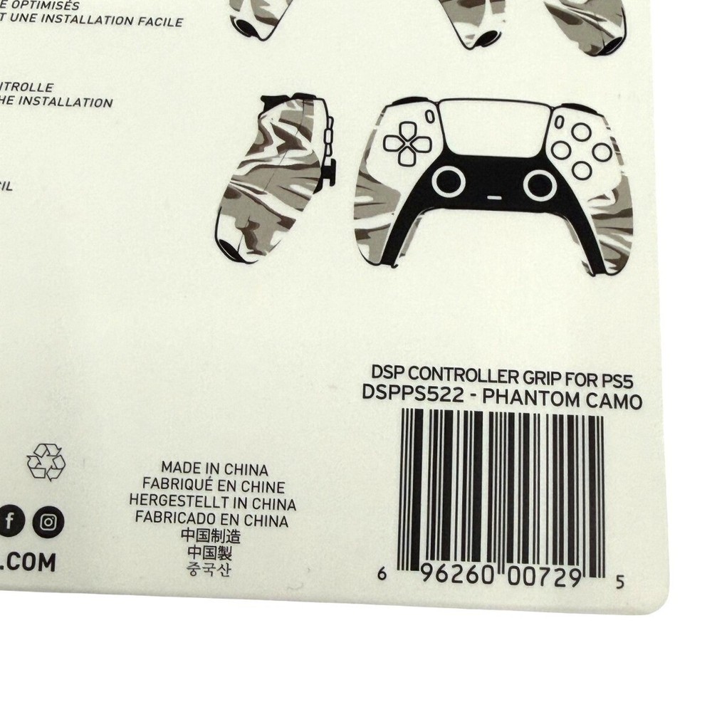 2 Pack Lizard Skins PS5 DSP Controller Grip 0.5mm Phantom Camo
