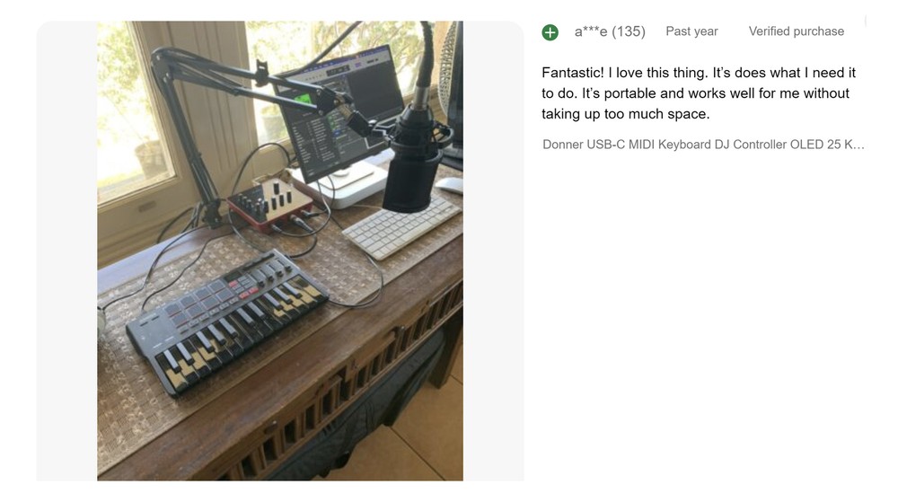 Donner USB-C MIDI Keyboard Controller, 25 Key With DAW Software DMK 25 Pro Black