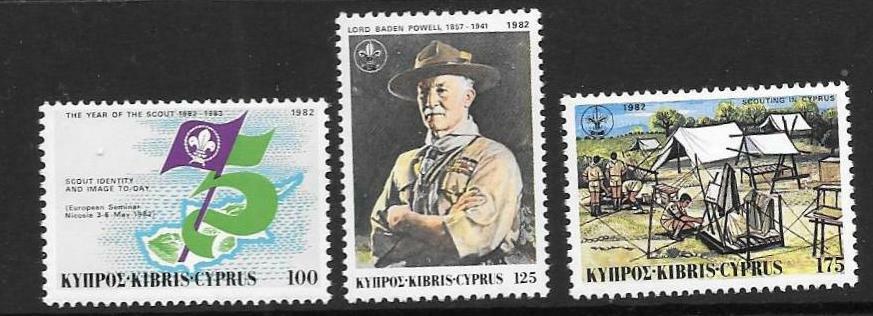 CYPRUS SG592/4 1982 SCOUTS MNH