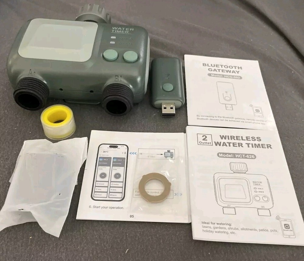 2 Outlet Wireless Water Timer Control Set HCT-626 ,HCG-002