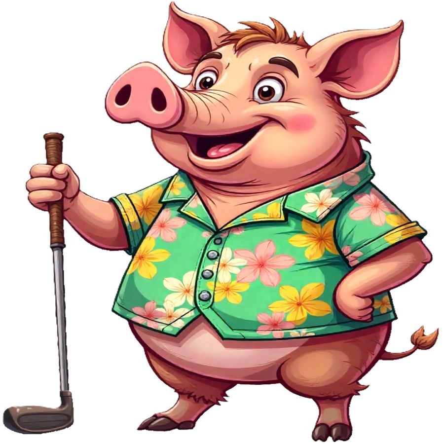 30 Custom Hog Golfer Personalized Address Labels