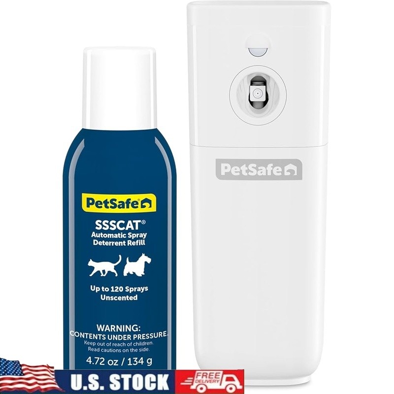 Automatic Spray Pet Deterrent Motion Sensor Behavior Trainer Refills Mess-Free