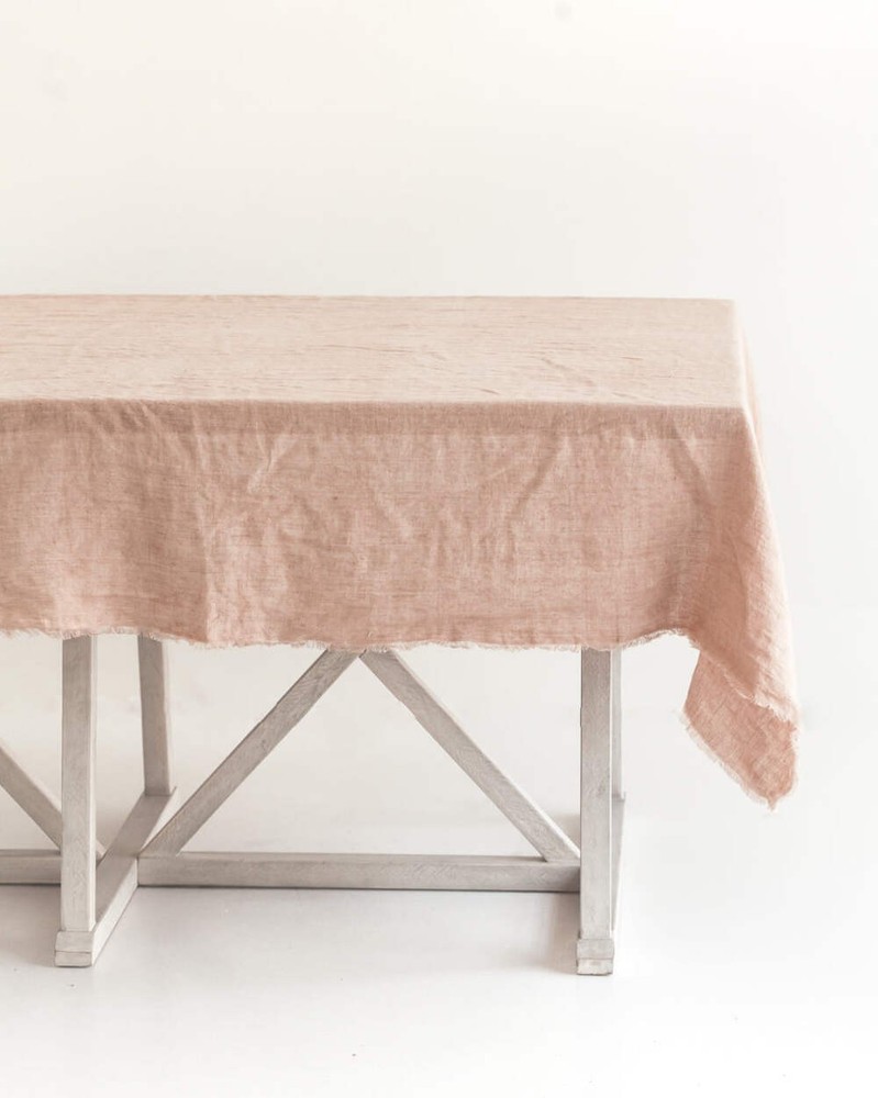 FrayLoom Stone Washed Linen Tablecloth