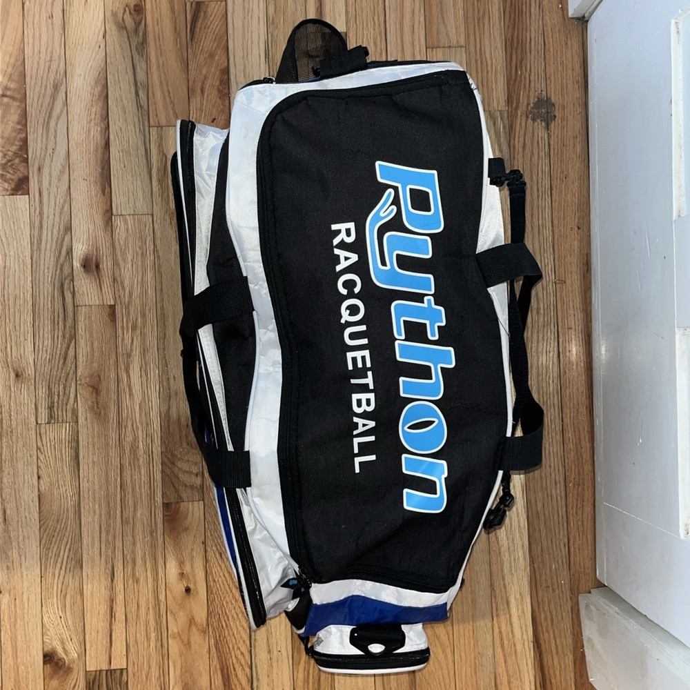 Python Deluxe "Club" Racquetball Bag (Black/Blue) Large No Shoulder Strap