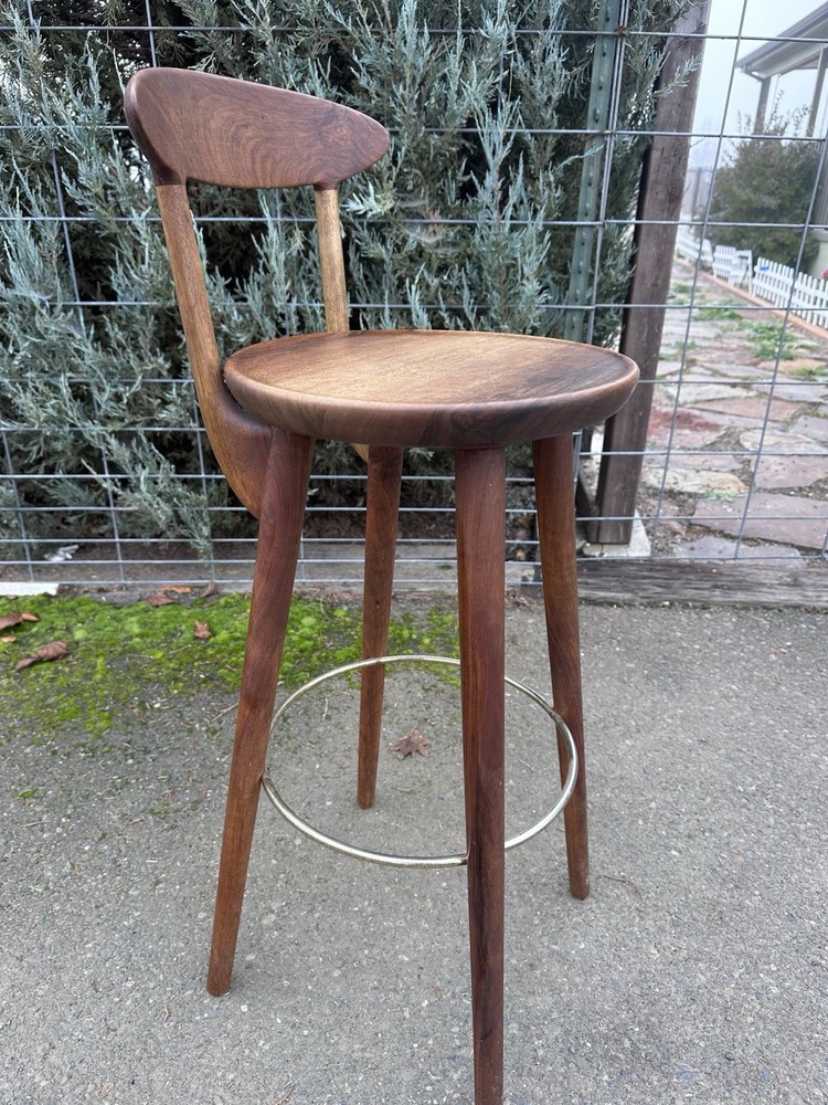Mid Century Danish Modern Kurt Ostervig Walnut Bar Stool
