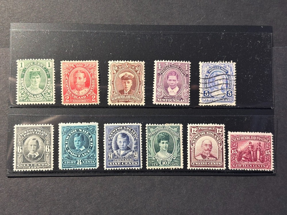 Nfld # 104-114 Mint Hinged, John Guy Issue (5-Cent Used) - CV $359.00 (CA0392)