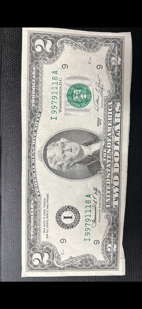 $2 Bank note Error 1976