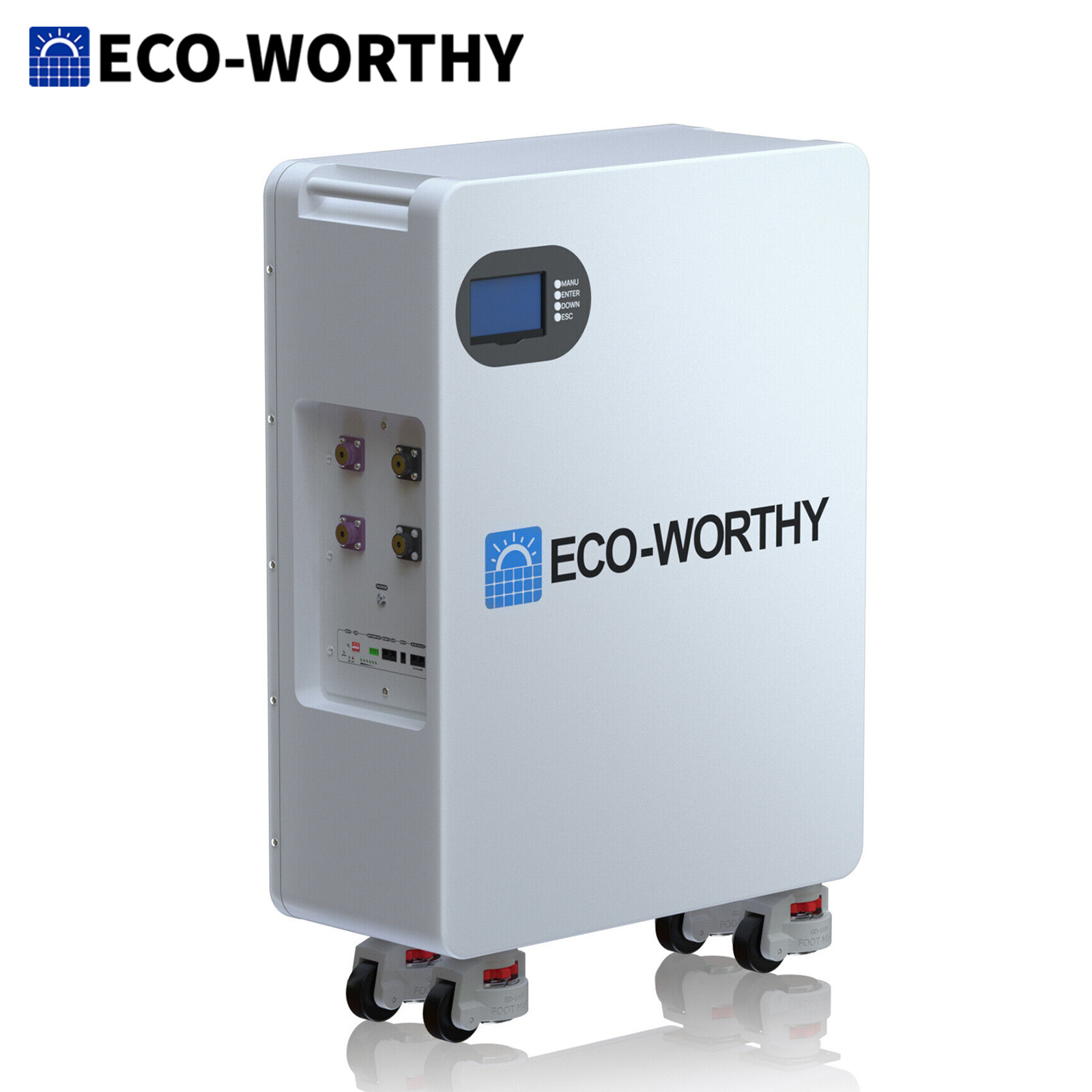 ECO-WORTHY 14kWh 48V 280AH LiFePO4 Battery Vertical Standing Solar Backup UPS