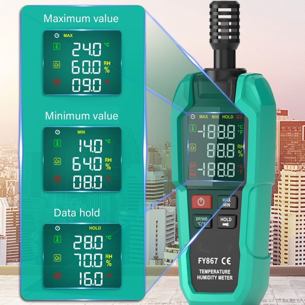 Digital Temperature Humidity Meter Relative Humidity Handheld Hygrometer