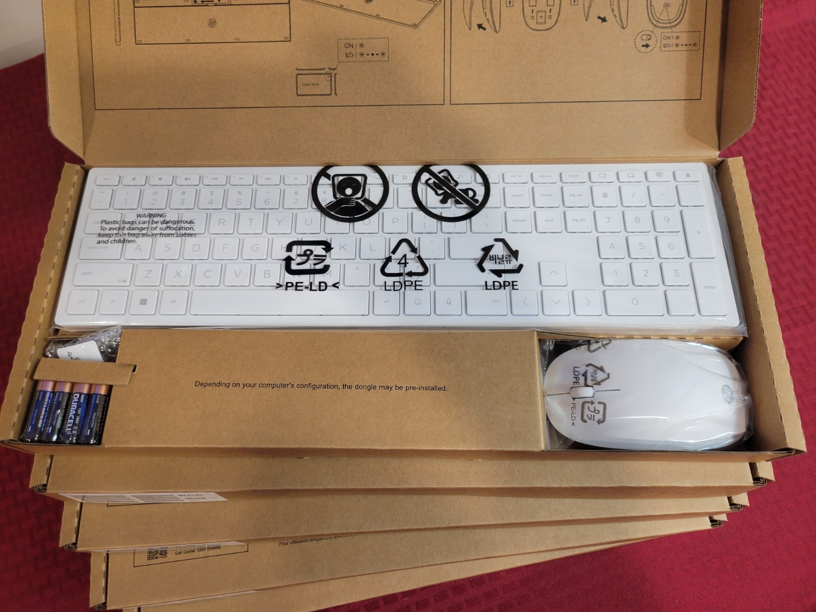 LOT OF 5 NEW SEALED! HP 710 WIRELESS KEYBOARD & MOUSE WHITE M55011-001