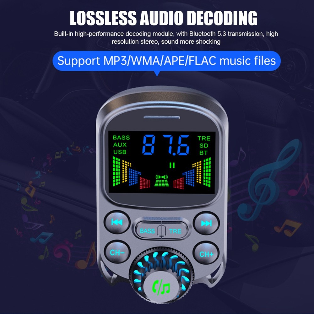 Car Bluetooth FM Transmitter Radio MP3 Wireless Adapter 30W PD USB Fast Charger