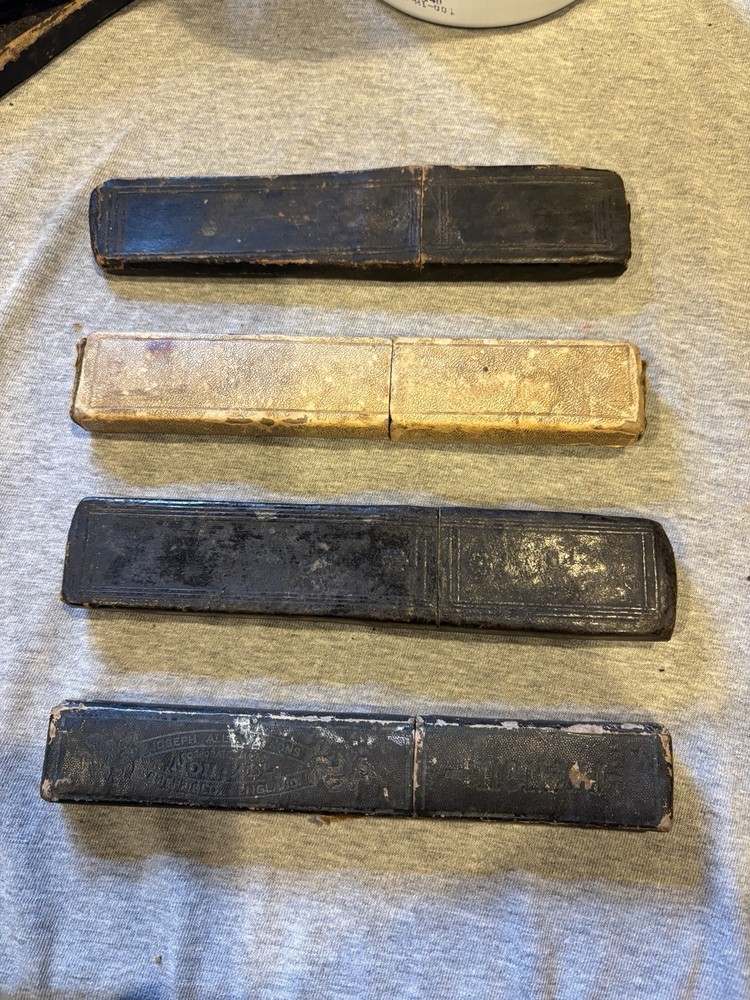5 Empty Vintage Straight Razor Boxes.