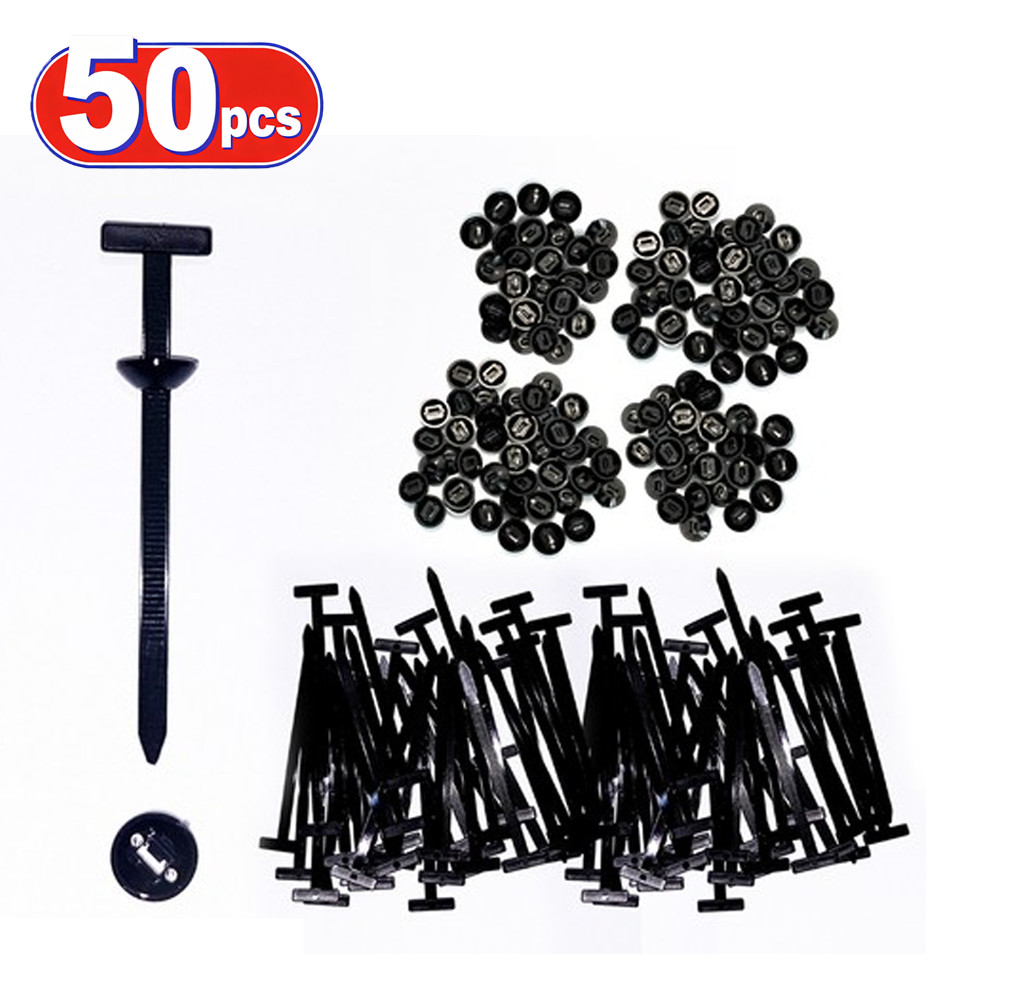 NEW 50PCS Nylon Universal Cable Tie Buckle+Self-Locking Nylon Zip Ties Holder