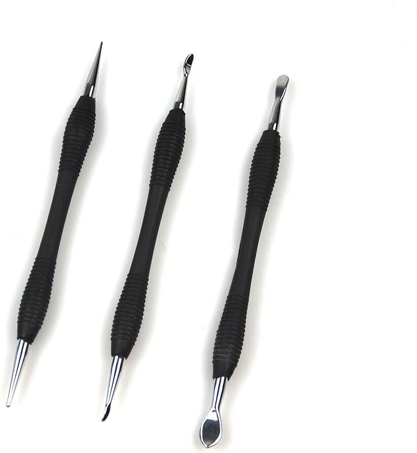 3PCS Leather Craft Modeling Tools Grooving Tools, Leather Embossing Press Spoons