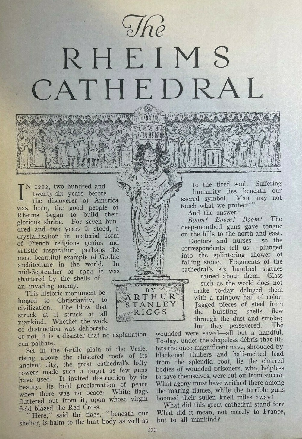 1914 France Rheims Cathedral illustrated