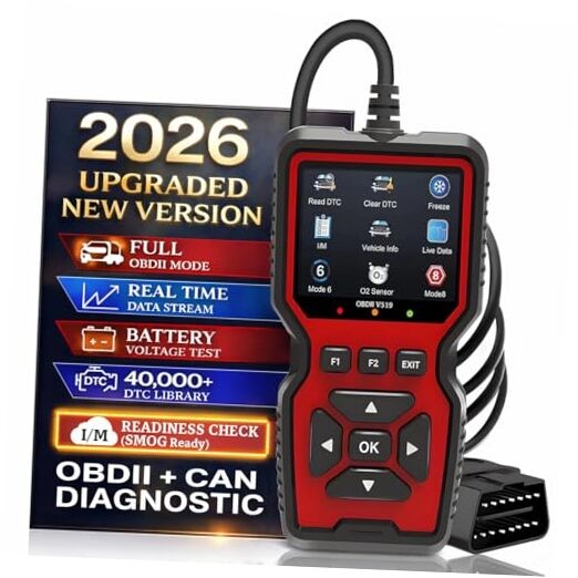 Professional OBD2 V519 Scanner - 2026 Upgraded OBDII + CAN Code Reader, Live