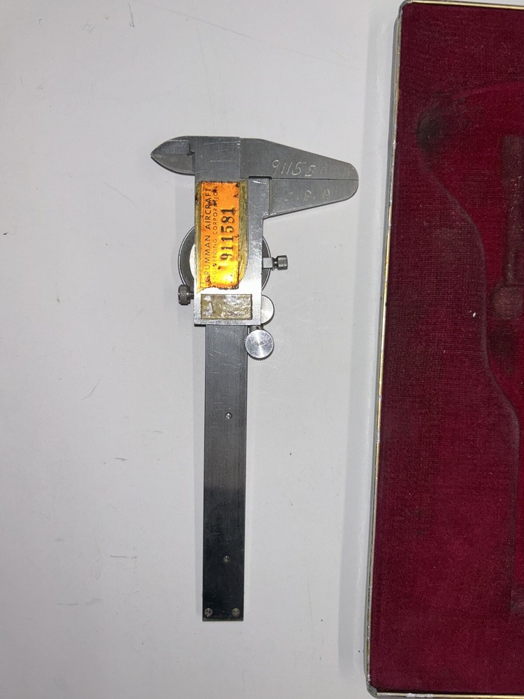 Vintage Micrometer with Case Originally From Grumman