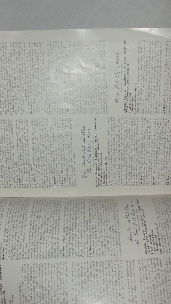 AMERICAN THREAD CO. CRAFT BOOK #81 "EDGINS"