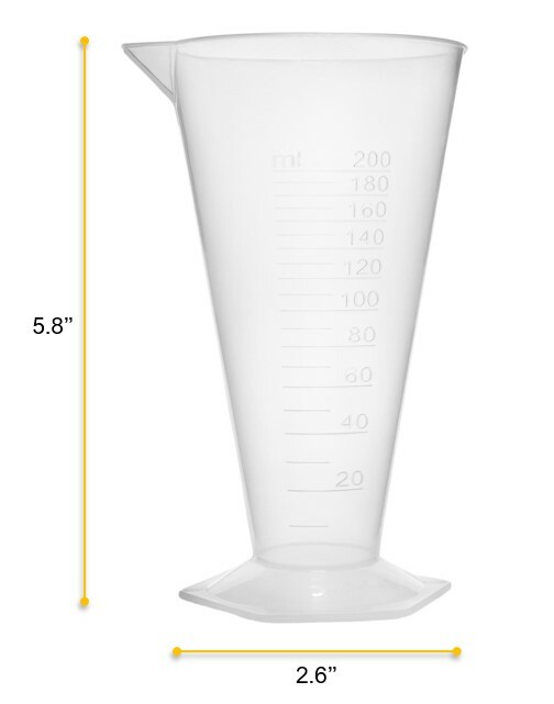 Conical Measure, 200ml - Polypropylene Plastic, Translucent - Eisco Labs