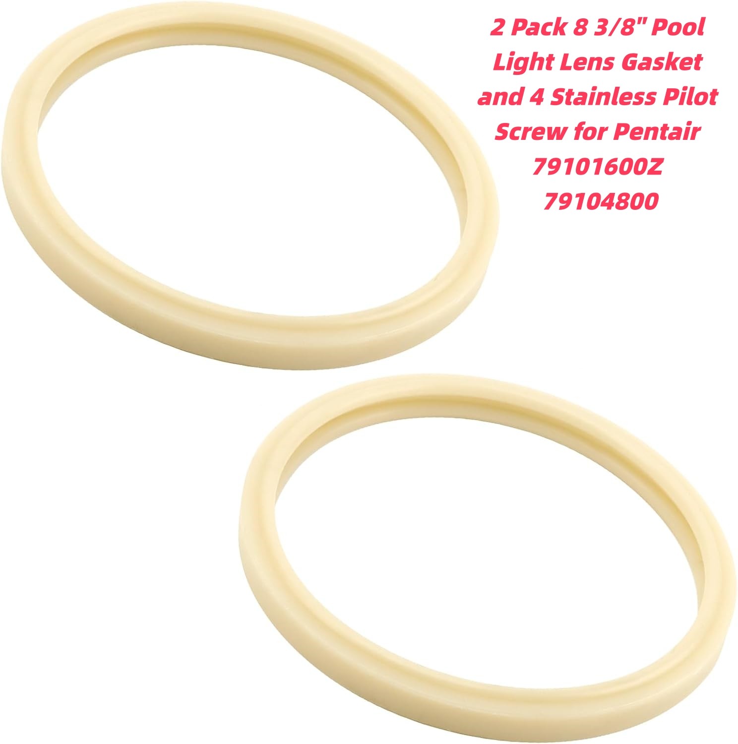 2x 8 3/8" Pool Light Lens Gasket Fits Pentair IntelliBrite, AmerLite,79101600Z