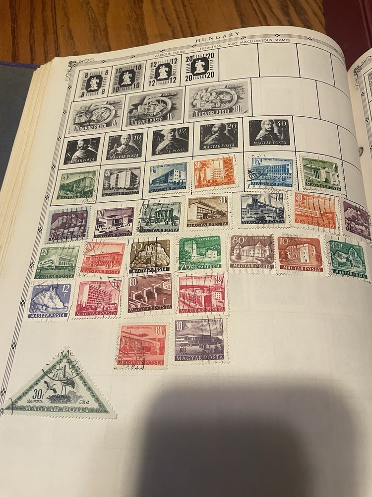 The Premier World Stamp Album 1922 -1 962 Grossman Germany Hitler 875+ Stamps