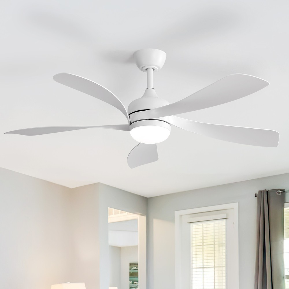 52inch White,Ceiling Fan,3-Color LED,Memory Function,6 Adjustable Speeds,Remote.