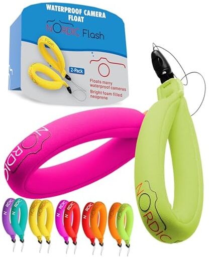 Waterproof Camera Floaty (2-Pack) – Floating Strap for One Size Pink & Green