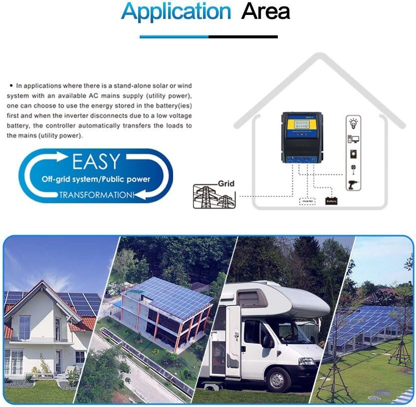 Automatic Dual Power Controller Transfer Switch for Off Grid Solar Wind System