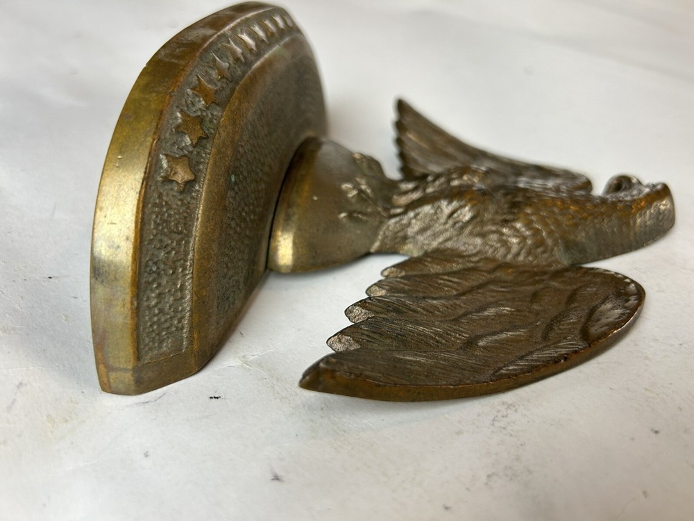 Antique Perched Eagle 13 Stars Solid Bronze Bookend
