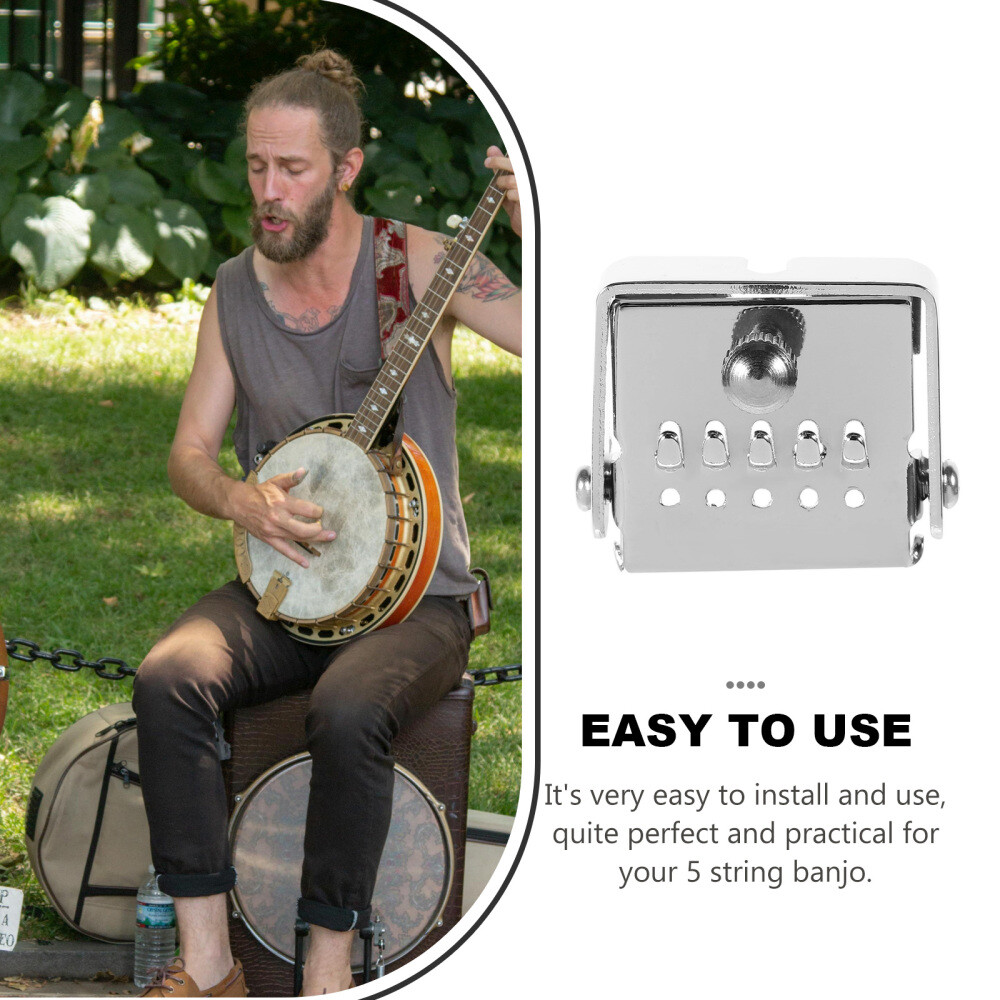 Plated Tailpiece Replacement Accessory for 5 String Banjo HA151