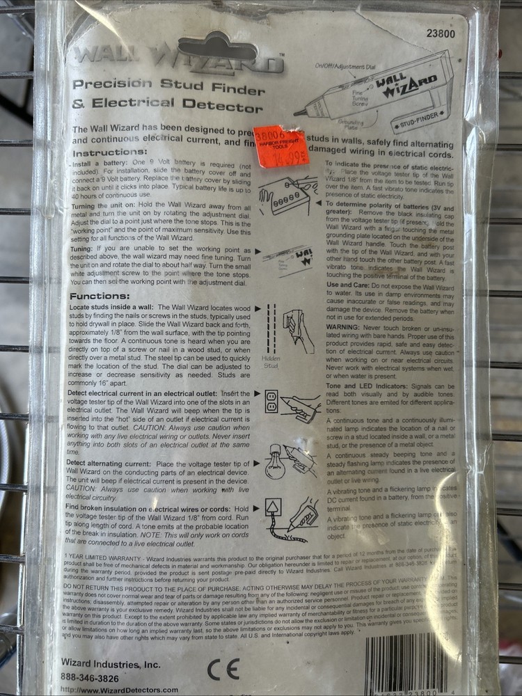 Wall Wizard precision stud finder and electrical detector