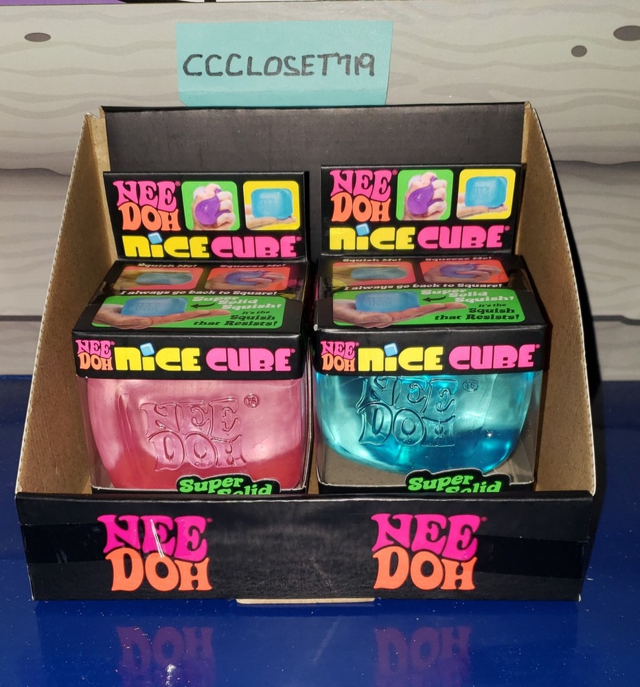 NeeDoh Nice Cube Super Solid Squish! x2 Pink & Blue
