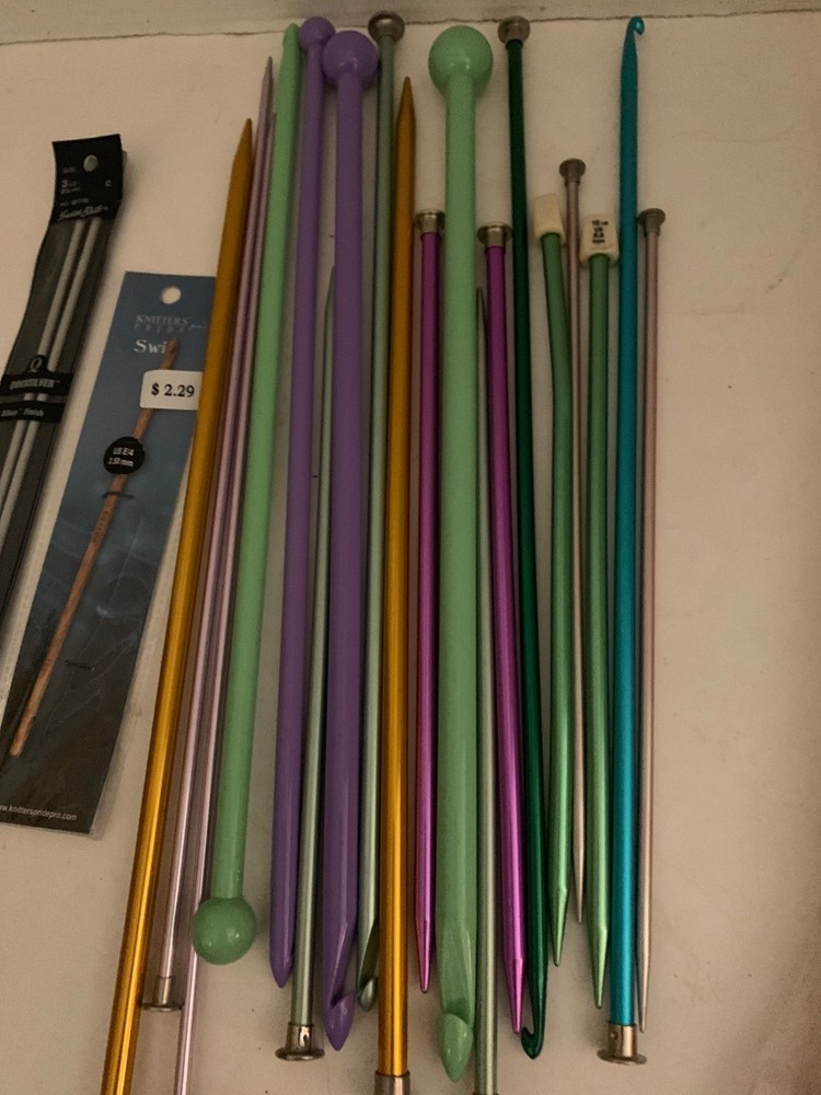 Multicolor Aluminum Knitting Needles Single Point Craft Supply Set