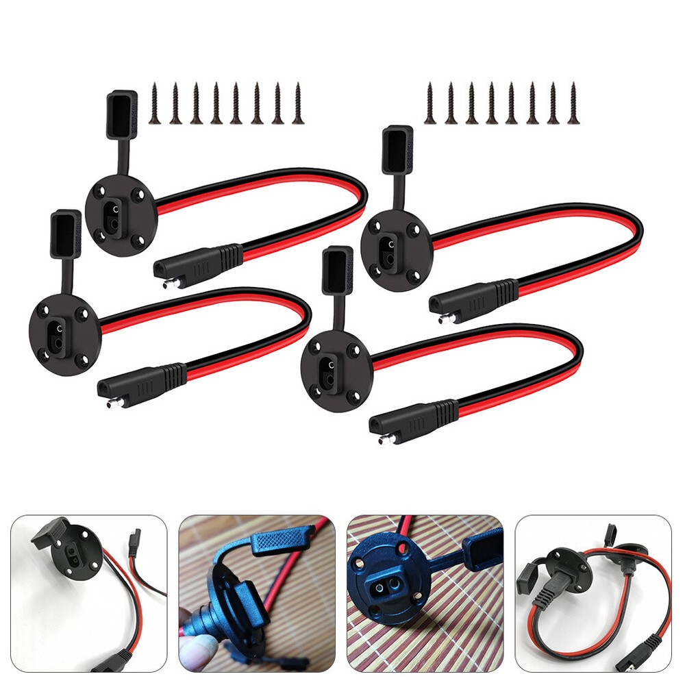 4 Sets Plug Quick-connect Terminals Sae Cable Battery Charger Connector