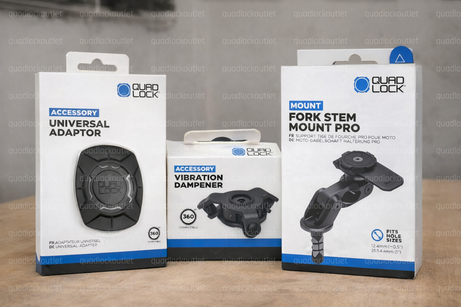 USA Quad Lock FORK STEM PRO Phone Mount, Vibration DAMPENER, Case ADAPTER