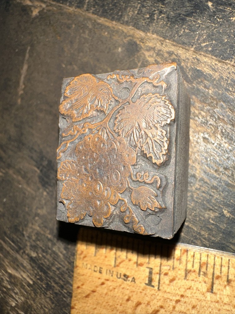 Printing Block “ Beautiful Grape Cluster “ Copper Face, Nice Image!￼