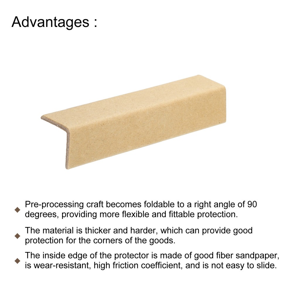 Adjustable Cardboard Corner Protector Package Frame 80x30mm Thick 3mm 24pcs