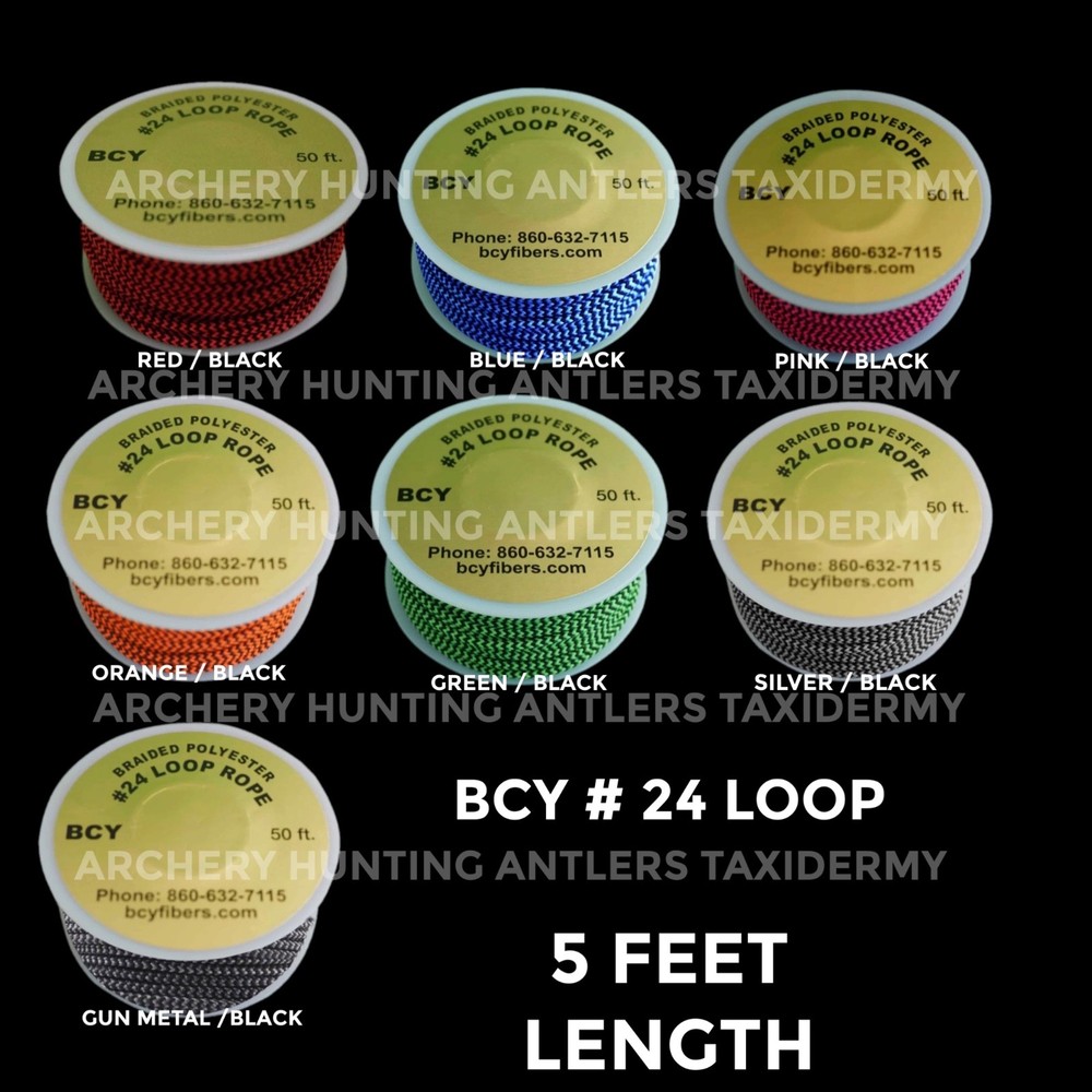 60" - 2-COLOR BCY #24 Archery Bowstring Bow String RELEASE D LOOP CORD MATERIAL
