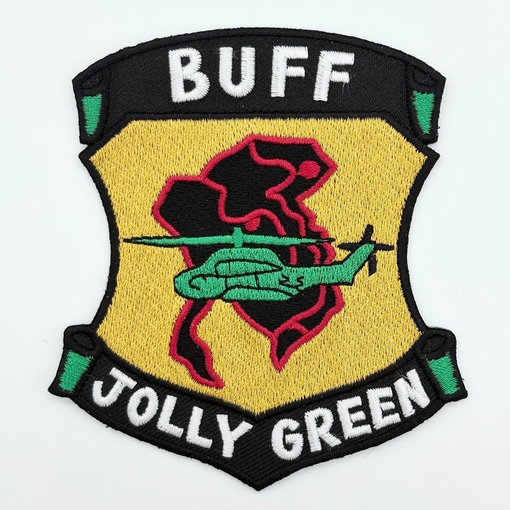 Jolly Green Buff Patch – Embroidered Insignia, Plastic Backing