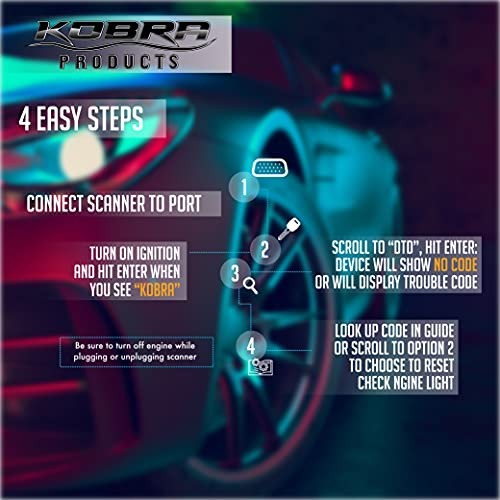 KOBRA OBD2 SCANNER CAR CODE READER - UNIVERSAL AUTO OBD CAR DIAGNOSTIC - RED