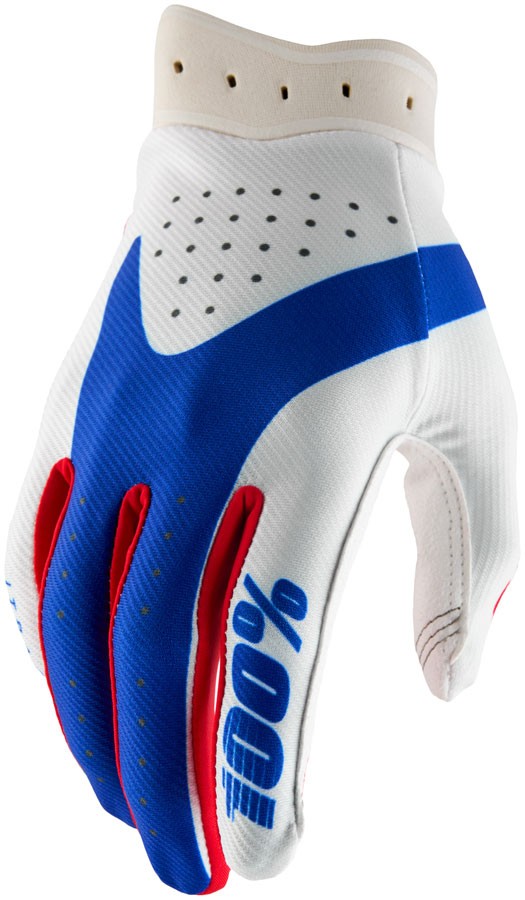 100% Itrack Gloves - Red/White/Blue, X-Large
