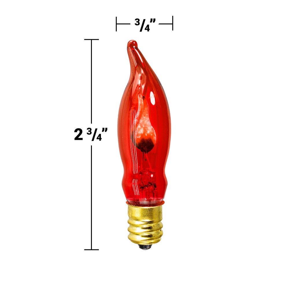 Orange / Purple / Red/ Clear C7 (CA10) Flicker Flame String Light Bulbs (2-Pack)