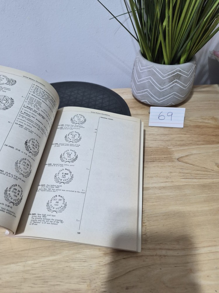 1968 United Nations Stamp Collector Catalog Book