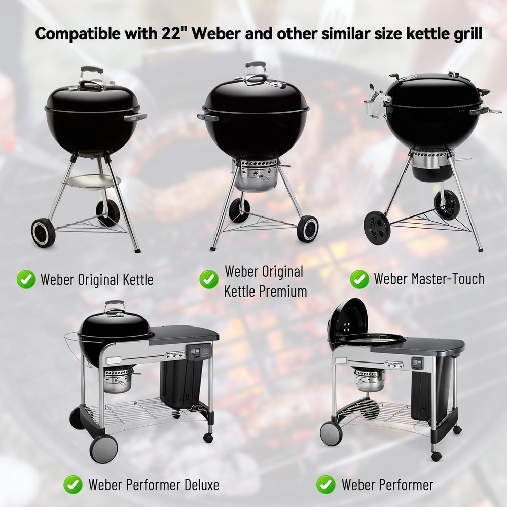 Skyflame Charkettle Double-Side Hinged Cooking Grate, Gourmet BBQ System Repl...