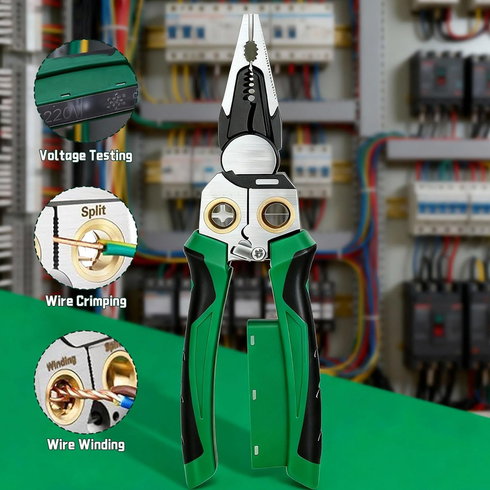 8-in-1 Wire Stripper and Voltage Tester, Professional Electrician Tool