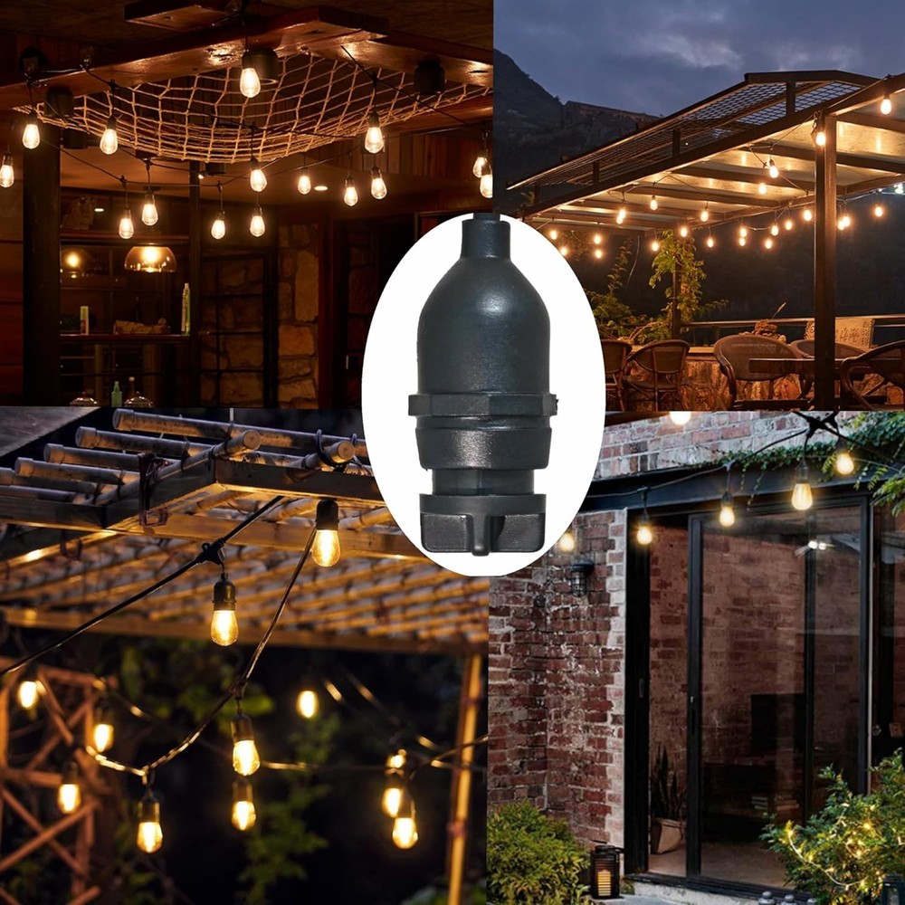 8Pcs Light Socket Safety Cap Plugs,E26 Cover Plug,Light black