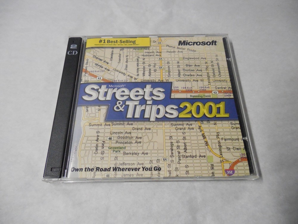 Microsoft Streets And Trips 2001 2 CDs