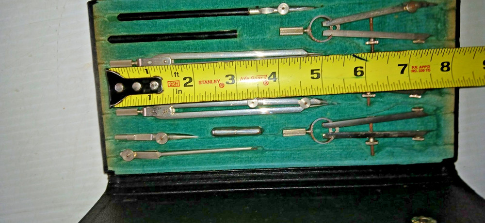 Vintage Hoffritz N.Y. Germany #6101 Precision Drafting Compass & Tools Set