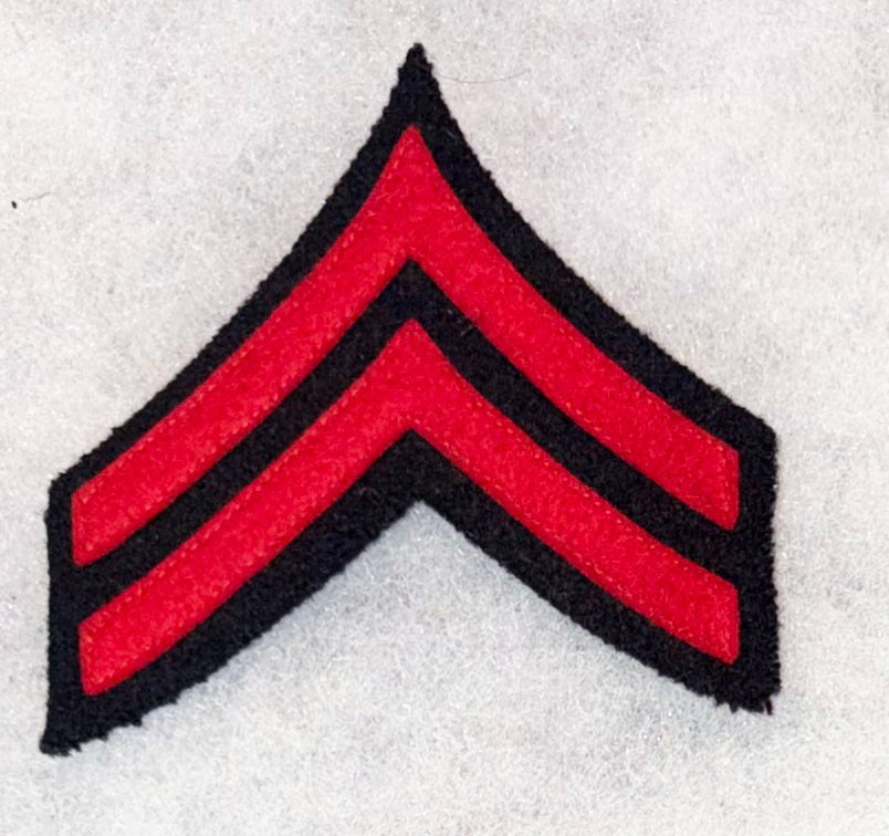 02 Pattern Artillery Corporal Chevron Rank Patch